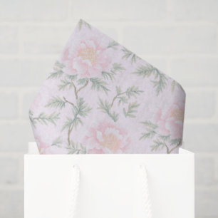 Papel De Seda Chinoiserie Rosa Grandmillennial do Sul