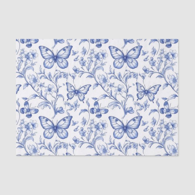 Papel De Seda Chinoiserie Toile De Jouy Pattern (Frente )