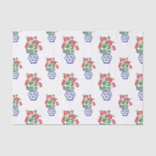 Papel De Seda Chinoiserie Vases Vermelhas