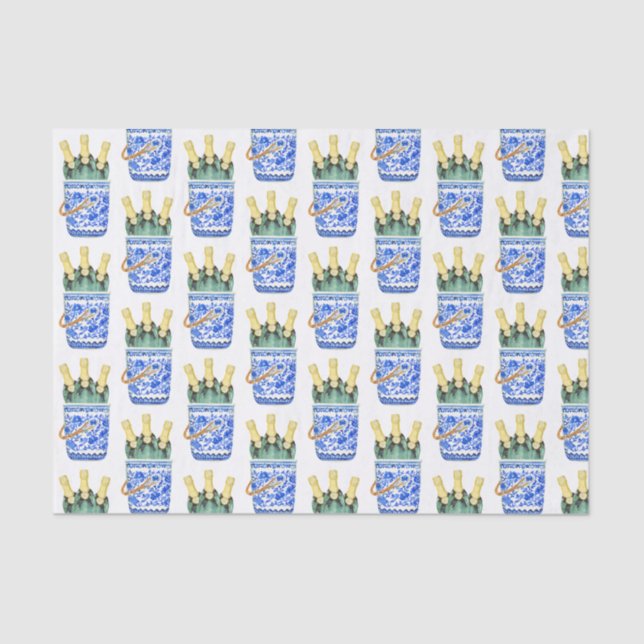 Papel De Seda Chinoiserie Watercolor Wine Balde (Frente )