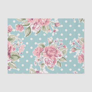 Papel De Seda chique, bolinhas, rosas cor-de-rosa, vintage,