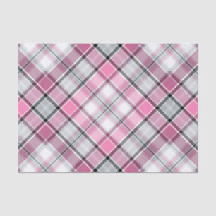 Papel De Seda Chique cor-de-rosa do teste padrão da xadrez