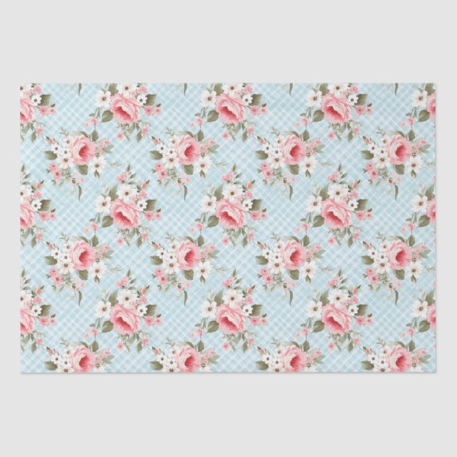 Papel De Seda Chique de rosas suaves (Frente )