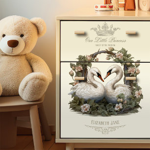 Papel De Seda Chique de Vintage de Swans de Dissociação Floral