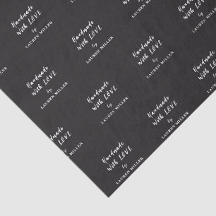 Papel De Seda Chique Feito à Mão com Amor Preto e branco 