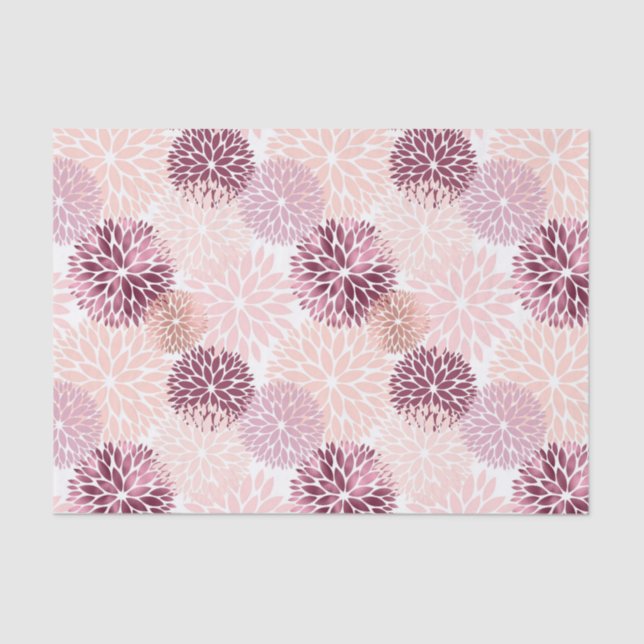 Papel De Seda Chique Rosa Floral Elegante (Frente )