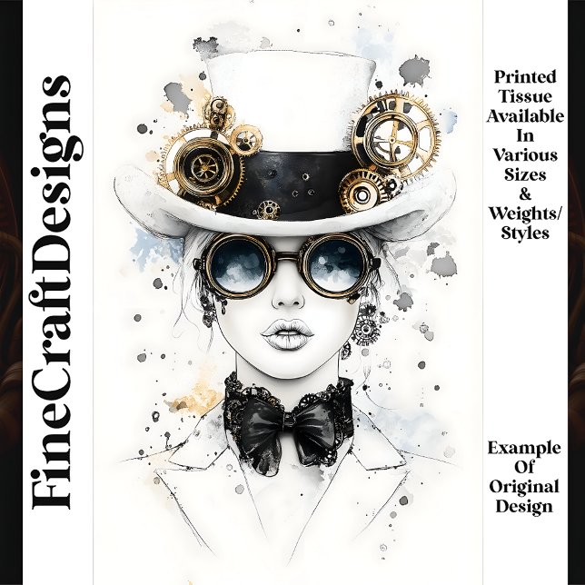 Papel De Seda Chique Sofisticado Steampunk Feminino Q4 Decoupage (Criador carregado)