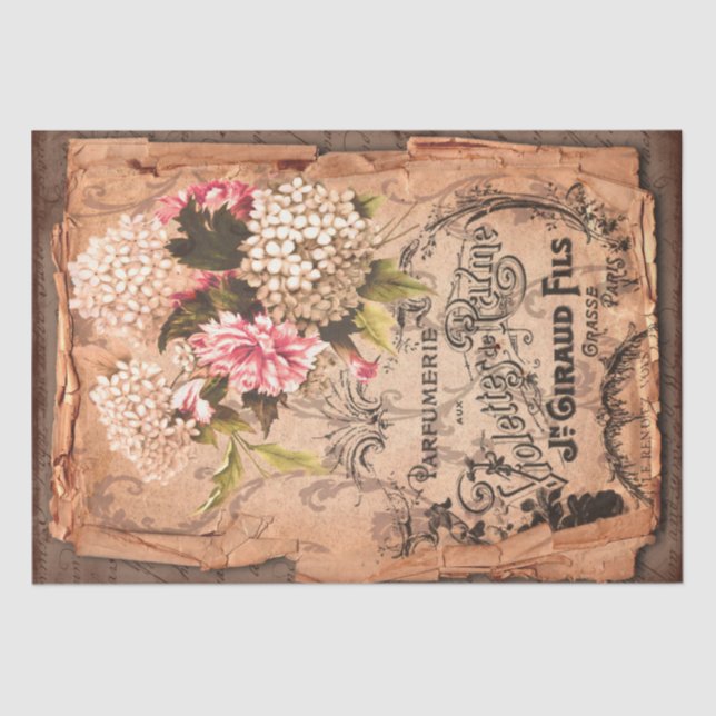 Papel De Seda Chique Vintage Label & Illustrations (Frente )