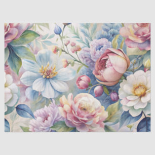 Papel De Seda Chique Vintage Pastel Floral Inspirado