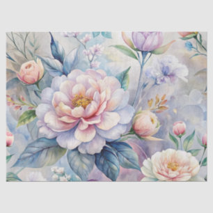 Papel De Seda Chique Vintage Pastel Floral Inspirado