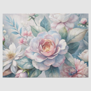 Papel De Seda Chique Vintage Pastel Floral Inspirado