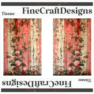 Papel De Seda Chique Vintage Rosa Roses Decoupage L&R 164