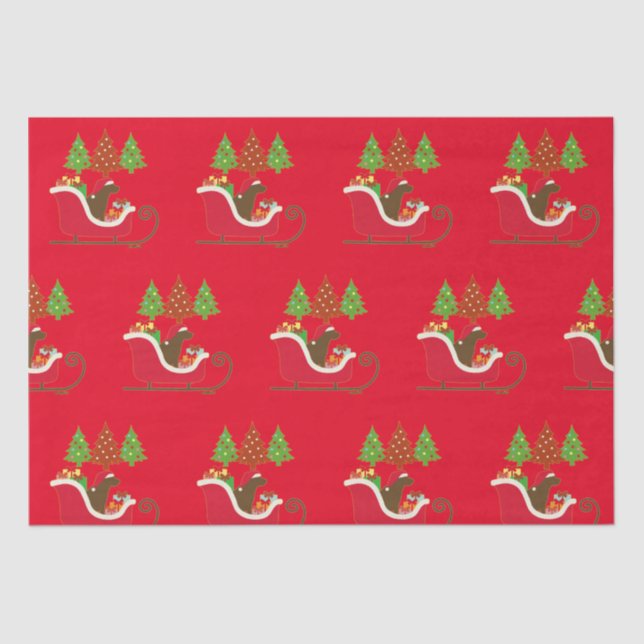Papel De Seda Chocolate Labrador Silhout Natal Vermelho (Frente )