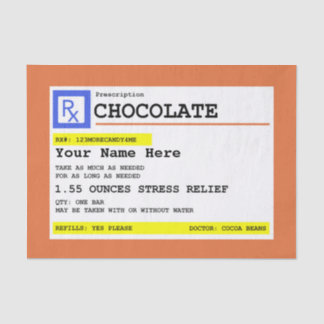 Papel De Seda Chocolate receitado Personalizado