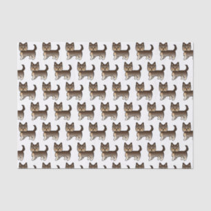 Papel De Seda Chocolate Yorkshire Terrier Cute Dog Patterno