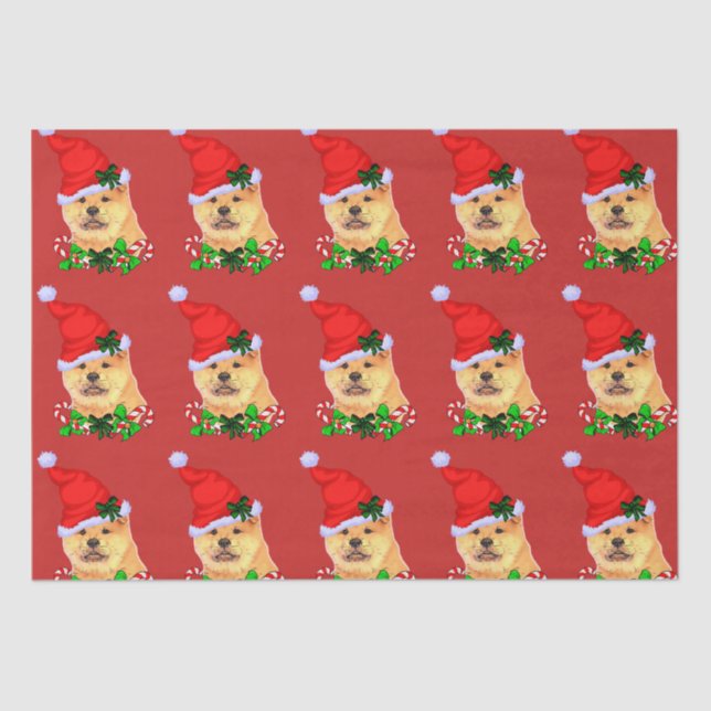Papel De Seda Chow Chow Christmas (Frente )