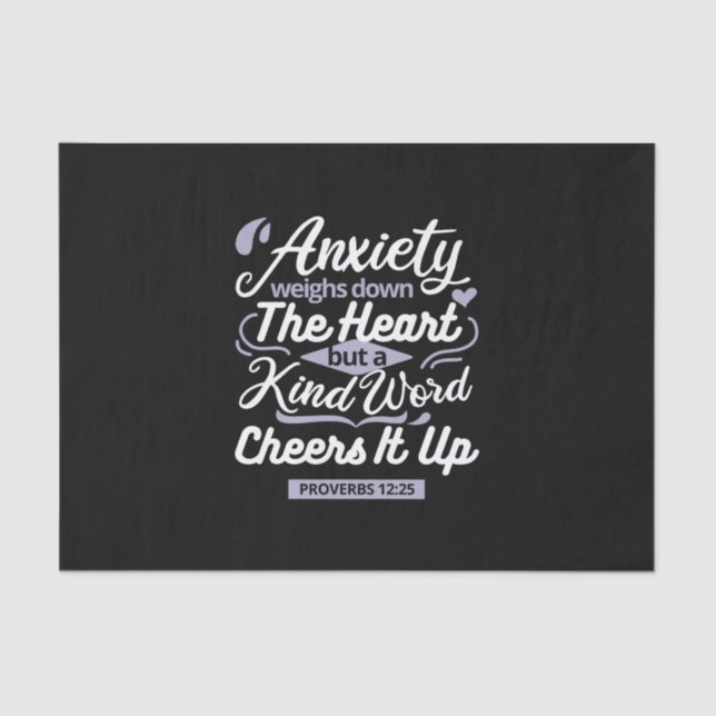 Papel De Seda Christian Encouragement Quote – Anxiety & Kindness (Frente )