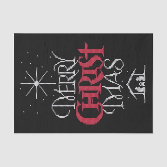 Papel De Seda Christian Ugly Feliz Natal Sweater Jesus BIG (Frente )