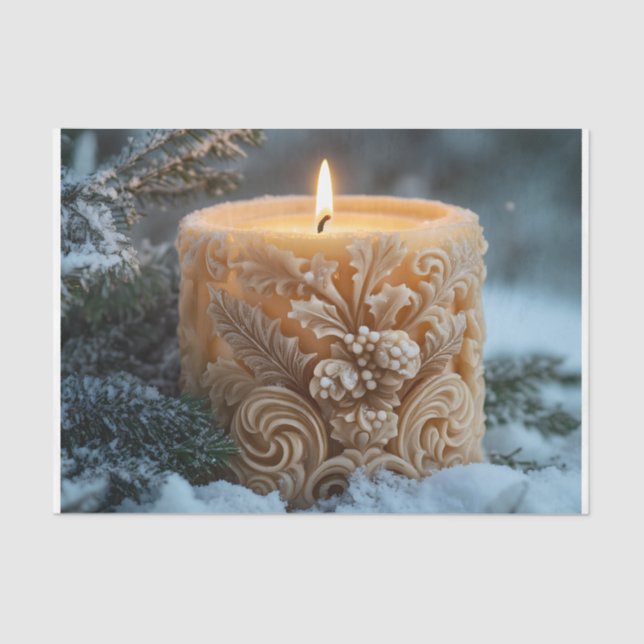 Papel De Seda Christmas Candle (Frente )