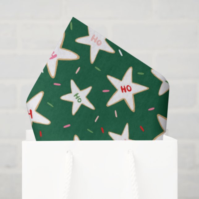 Papel De Seda Christmas Cookie Pattern (Sacola de presentes)
