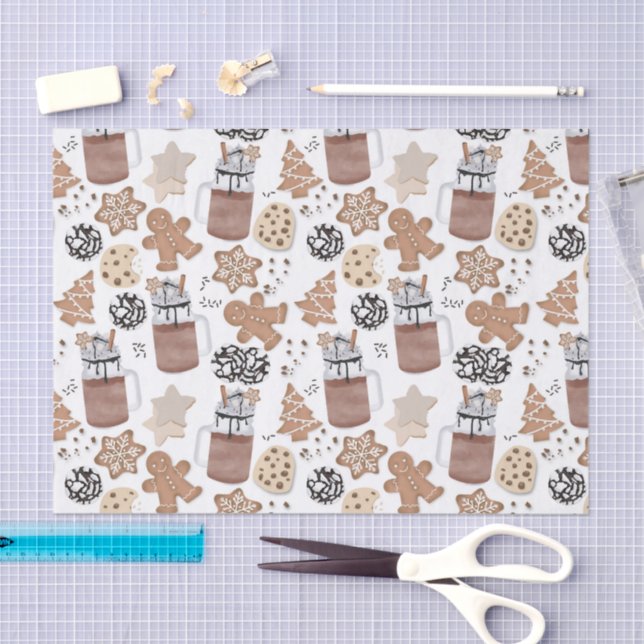 Papel De Seda Christmas Cookies and Hot Cocoa Holiday Baking (Arte )
