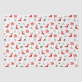 Papel De Seda Christmas Floral Red Ice Skates