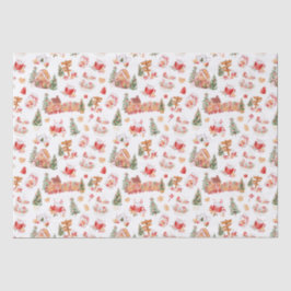 Papel De Seda Christmas Gingerbread Red