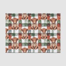 Papel De Seda Christmas Highland Cow Sweater Festive Red Green