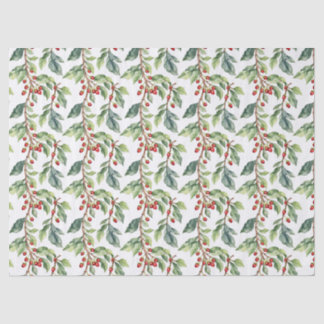 Papel De Seda Christmas Holiday Mistletoe in Watercolor