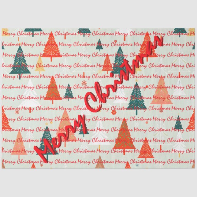 Papel De Seda Christmas Luxury Christmas Trees Festive (Frente )