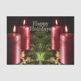 Papel De Seda Christmas Party Red Candles Winter Holidays