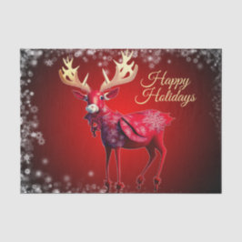 Papel De Seda Christmas Party Red Reindeer Winter Holidays