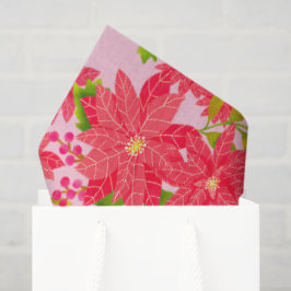 Papel De Seda Christmas Poinsettia Pink