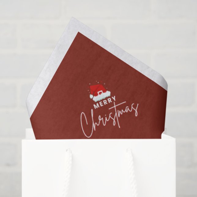 Papel De Seda  Christmas Santa & Gift Pattern Tissue Paper (Sacola de presentes)