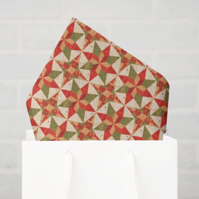 Papel De Seda Christmas Star Quilt (Sacola de presentes)