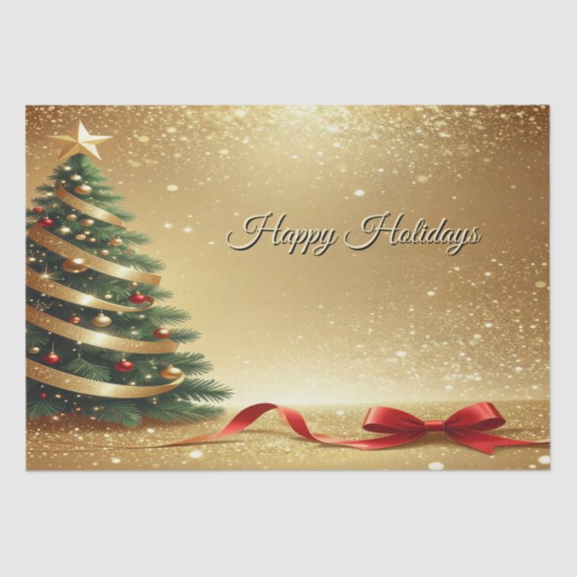 Papel De Seda Christmas Tree Ribbons Holiday Tissue Paper (Frente )