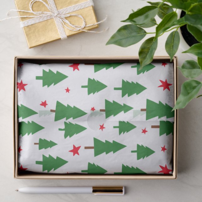 Papel De Seda Christmas Trees and Stars (Presente)