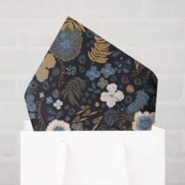 Papel De Seda Christmas Tropical Coastal Blue Hibiscus Floral 