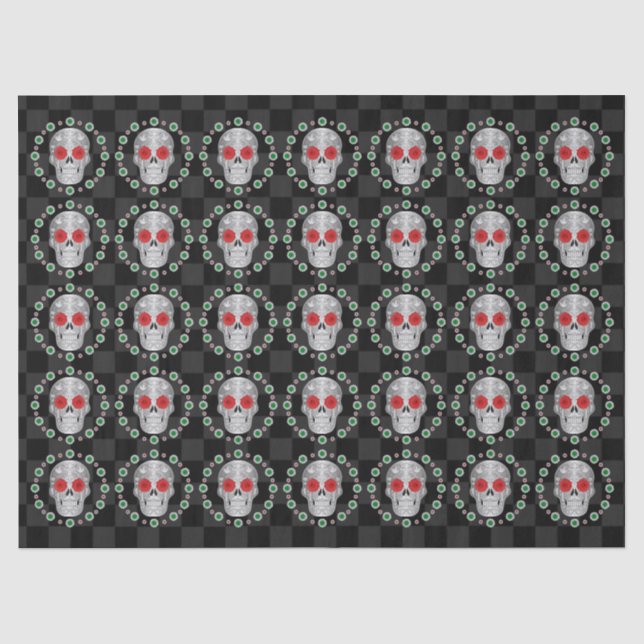 Papel De Seda Chrome Calavera (Natal)  (Frente )