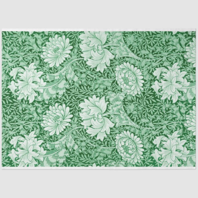 Papel De Seda Chrysanthemum Green, William Morris (Frente )
