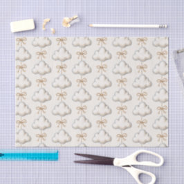 Papel De Seda Chuva de Azul Creme Baby Shower Nove