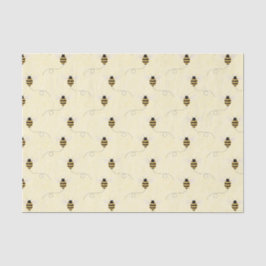 Papel De Seda Chuva de Bebê Abelhas Preto Amarelo Dourado