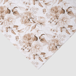 Papel De Seda Chuva de Bebê Boho Arte Floral Sépia Vintage 1600s