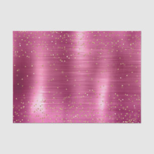 Papel De Seda Chuva de Confetes Rosa Glam Dourado Festa de Bebê