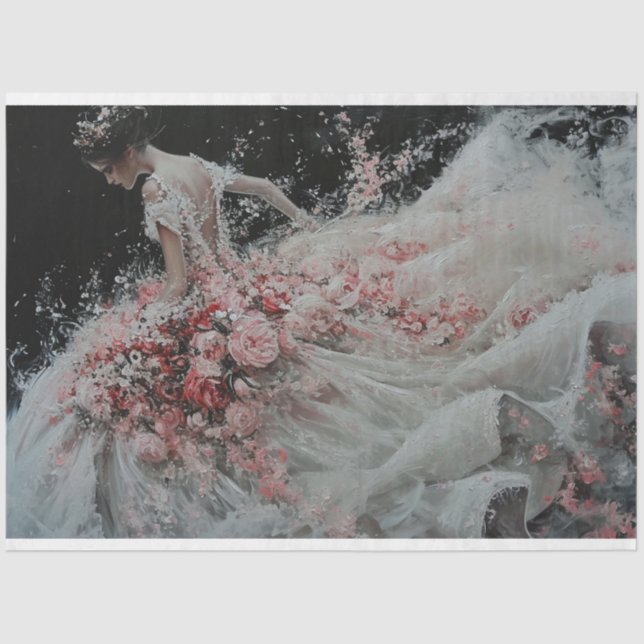 Papel De Seda Chuva de flores de noiva (Frente )