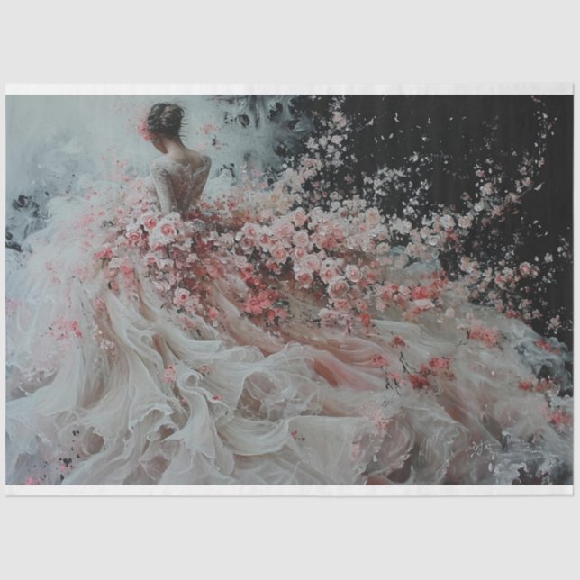 Papel De Seda Chuva de Flores Nupciais (Frente )