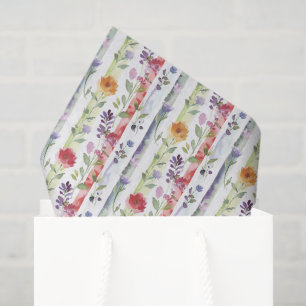 Papel De Seda Chuva de Noiva Roxo Vermelho Laranja Floral Listra