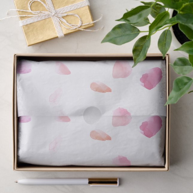 Papel De Seda Chuva de Pétalas de Rosa Rosa Romântica para Chá d (Presente)