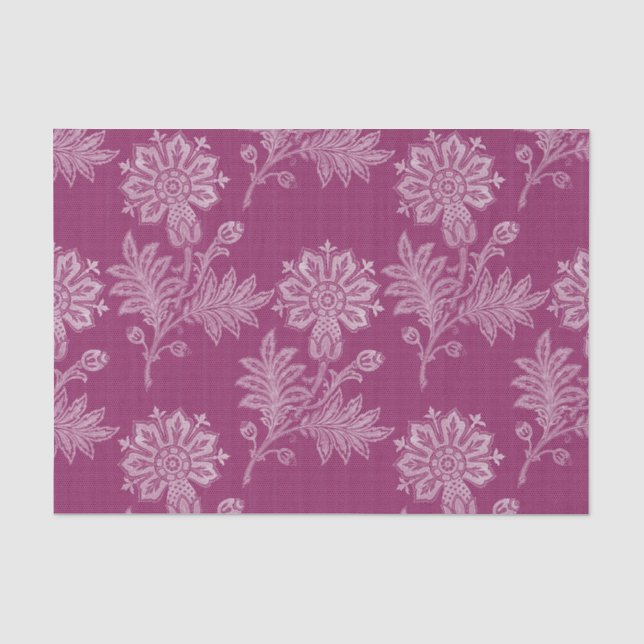 Papel De Seda Chuva Nupcial de Renda Floral Borgonha (Frente )