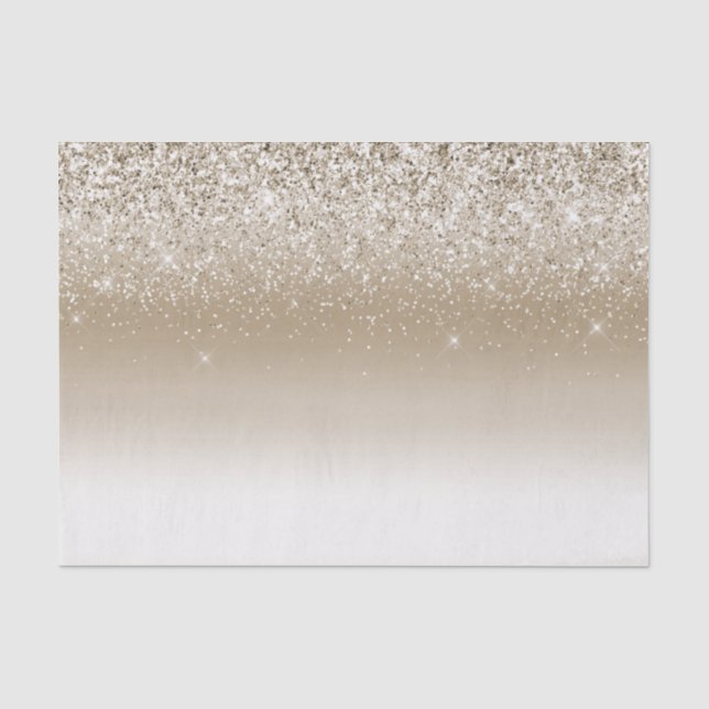 Papel De Seda Chuveiro de Noiva Brilho Dourado Creme (Frente )